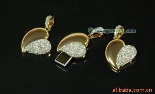 供應(yīng)上海市珠寶心型U盤(pán) 高貴大方，彰顯您的身份